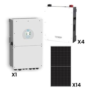 Deye 12kW Solar, Inverter & Battery Combo Deal – 1 X Deye 12kW Inverter (1 Phase), 4 X 5kW Dyness Lithium Ion Battery & 14 X Sunova 585W Solar Panels